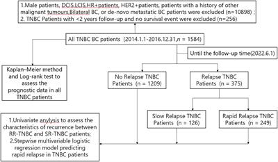 Characteristics of recurrence, predictors for relapse and prognosis of rapid relapse triple-negative breast cancer